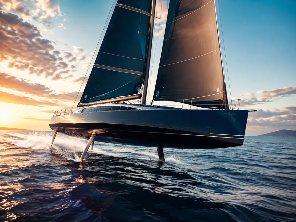 AI-generated fantasy visualization of Atlantic Foiling Yacht, a original fantasy selection