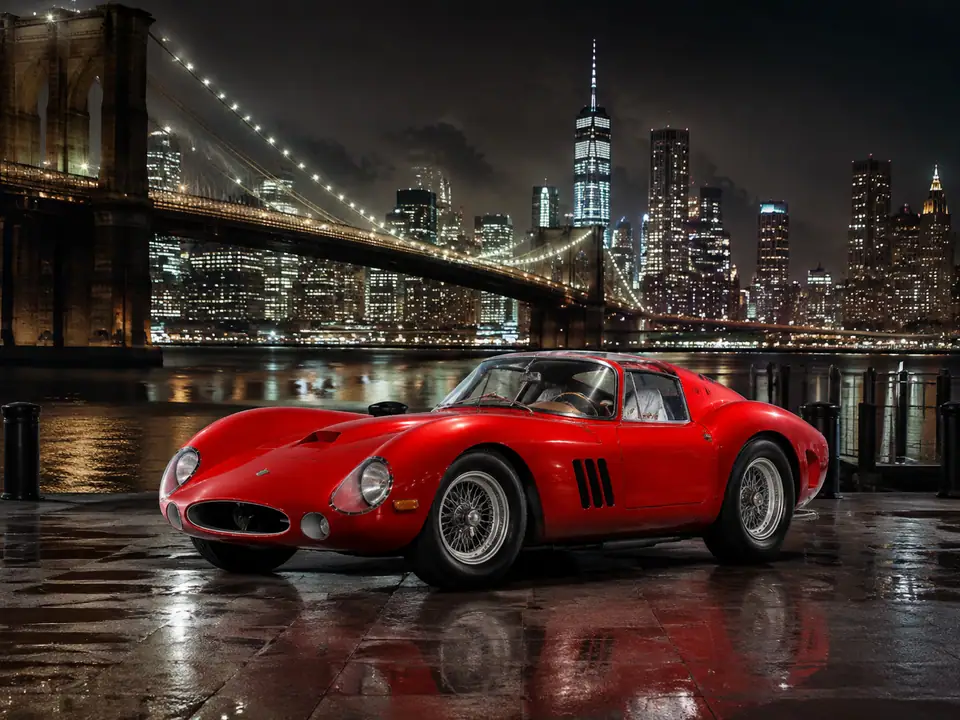 AI-generated fantasy visualization of 1962 Ferrari 330 LM / 250 GTO, a collector car selection