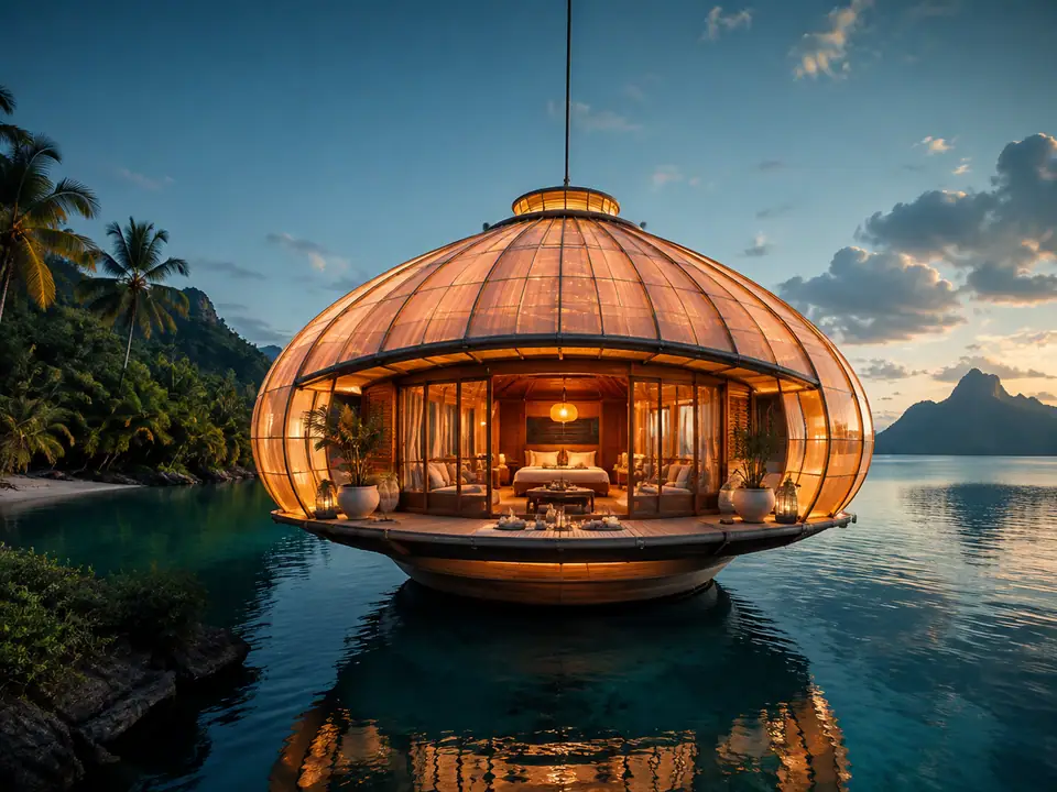 AI-generated fantasy visualization of Floating Lantern House, a original fantasy selection