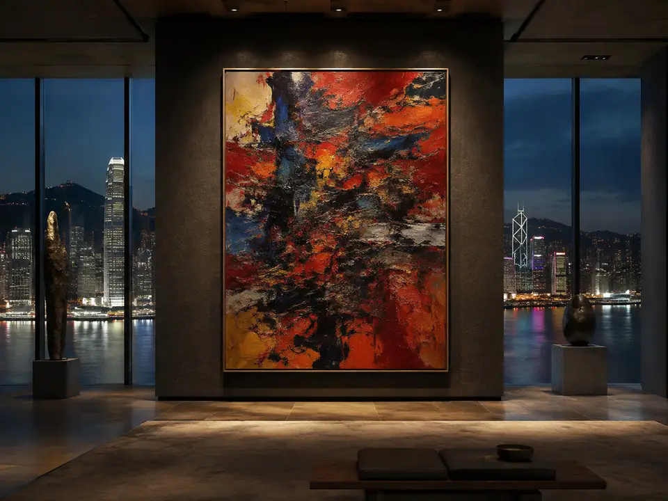 AI-generated fantasy visualization of Hong Kong Blue-Chip Masterpiece, a modern painting selection