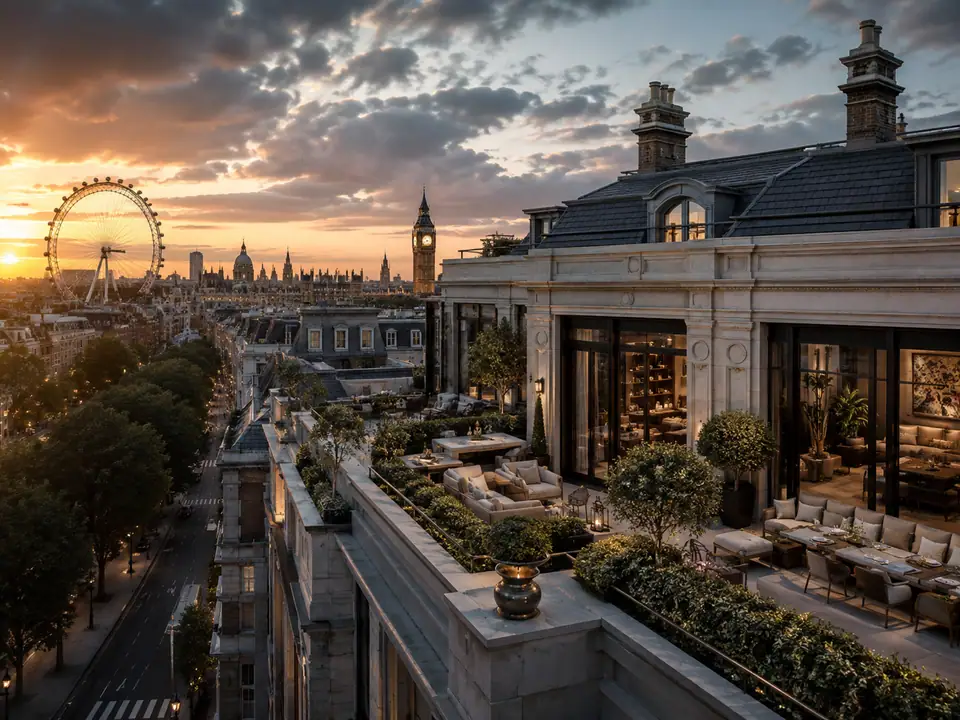 AI-generated fantasy visualization of London Trophy Penthouse, a penthouse selection