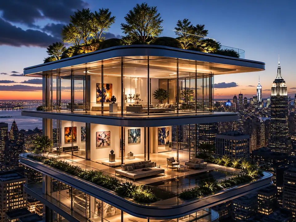 AI-generated fantasy visualization of Manhattan Skyhouse, a original fantasy selection