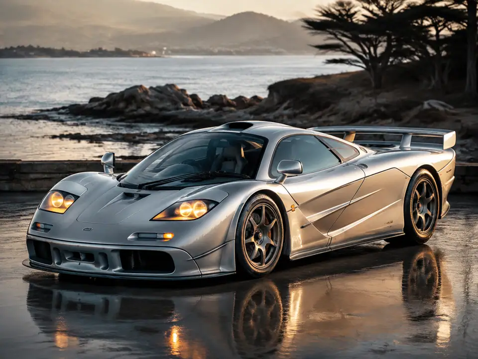 AI-generated fantasy visualization of 1994 McLaren F1 LM-Specification, a collector car selection