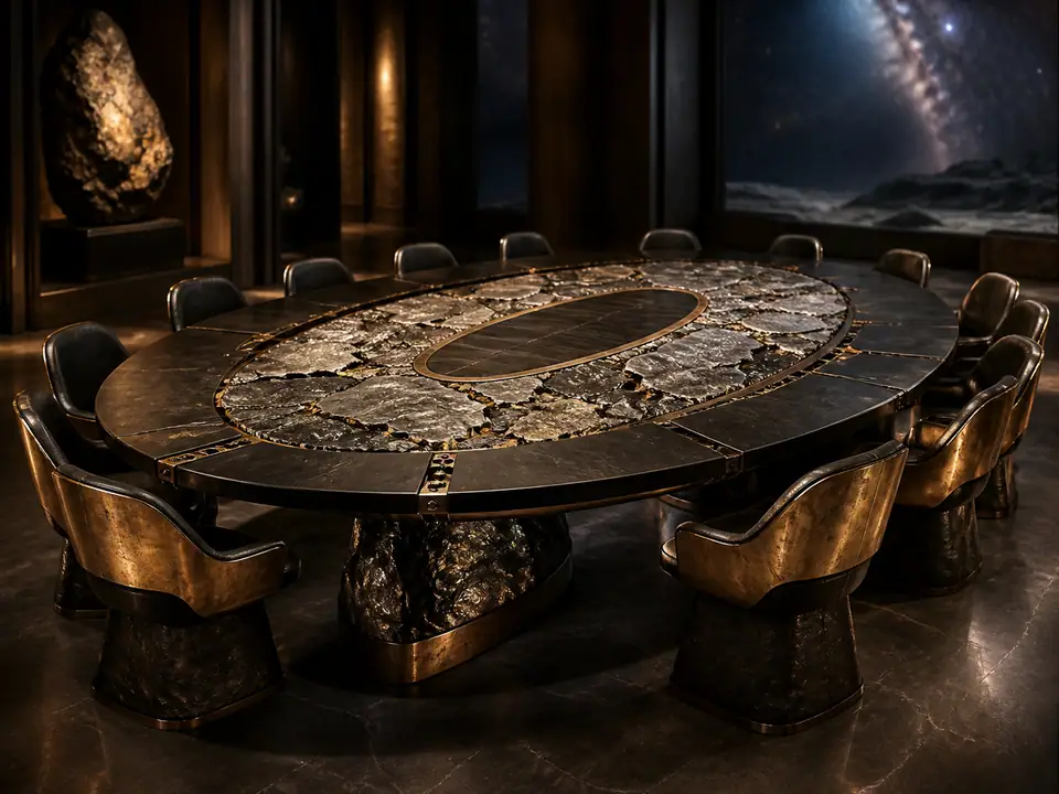 AI-generated fantasy visualization of Meteorite Dining Table, a original fantasy selection