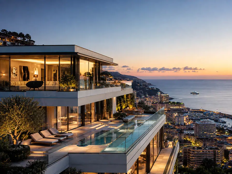 AI-generated fantasy visualization of Monaco Trophy Penthouse, a penthouse selection