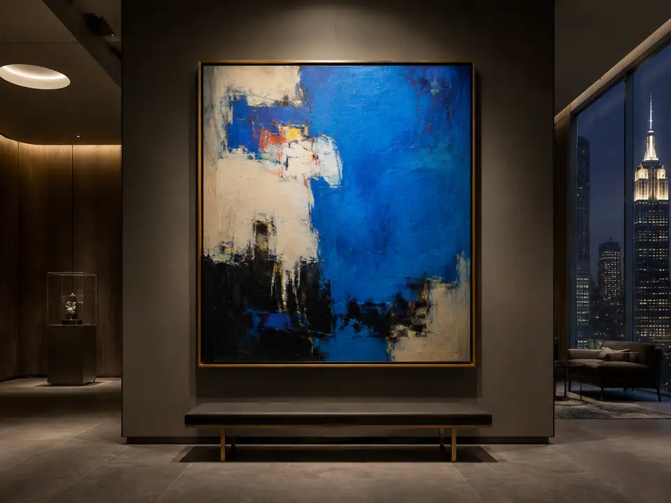 AI-generated fantasy visualization of New York Blue-Chip Masterpiece, a modern painting selection