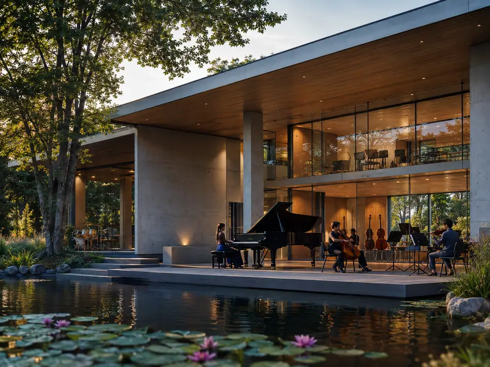 AI-generated fantasy visualization of Open Music Conservatory, a original fantasy selection
