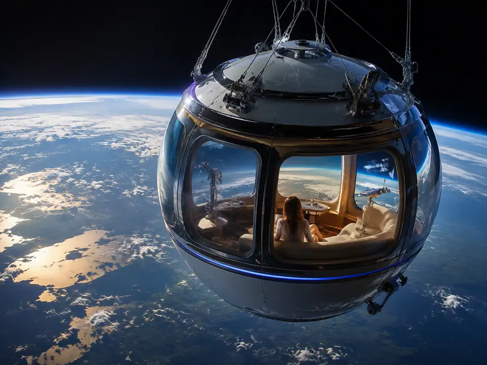 AI-generated fantasy visualization of Orbital View Capsule, a original fantasy selection