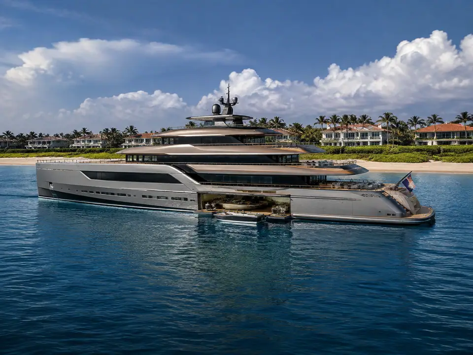 AI-generated fantasy visualization of Palm Beach Custom Superyacht, a superyacht selection