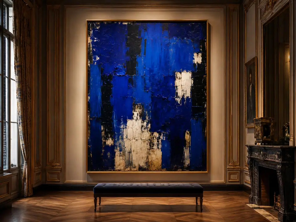 AI-generated fantasy visualization of Paris Blue-Chip Masterpiece, a modern painting selection