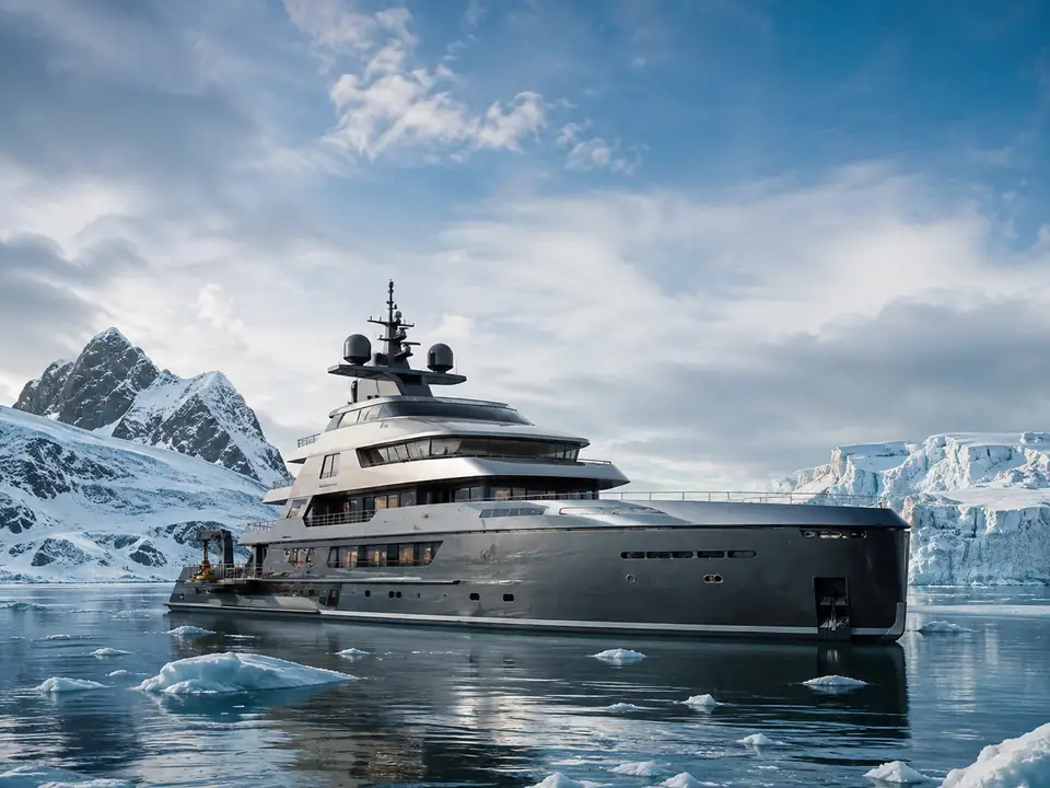 AI-generated fantasy visualization of Polar Expedition Yacht, a original fantasy selection