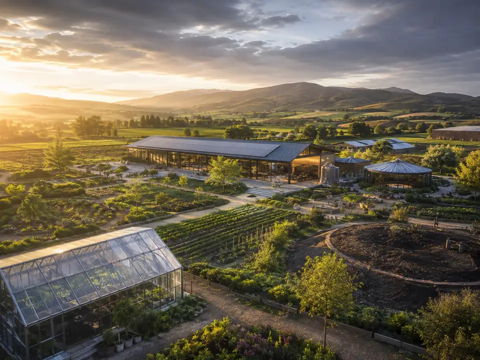 AI-generated fantasy visualization of Regenerative Farm Campus, a original fantasy selection