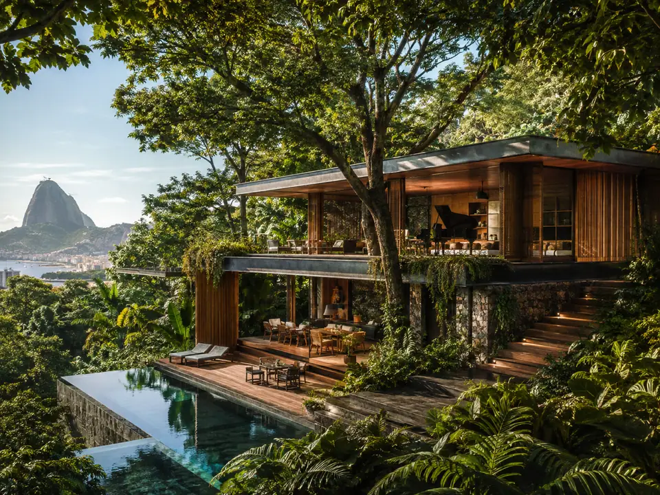 AI-generated fantasy visualization of Rio Canopy House, a original fantasy selection