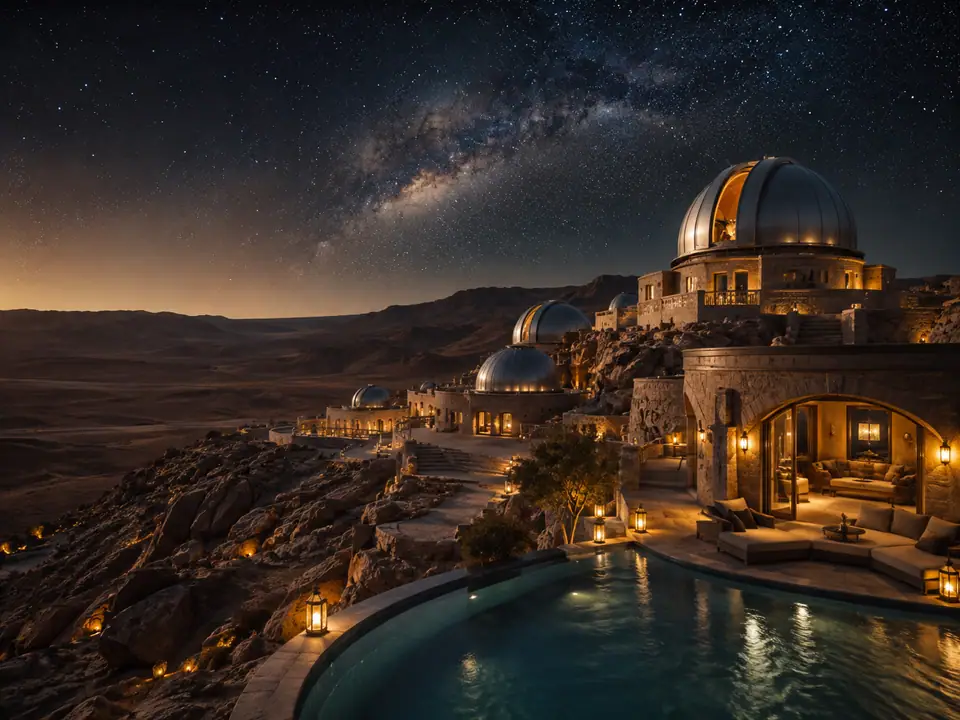 AI-generated fantasy visualization of Sahara Stargazer Camp, a original fantasy selection