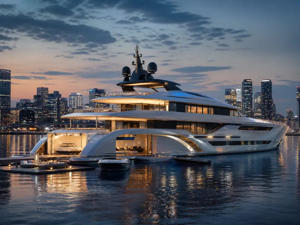 AI-generated fantasy visualization of Tokyo Custom Superyacht, a superyacht selection