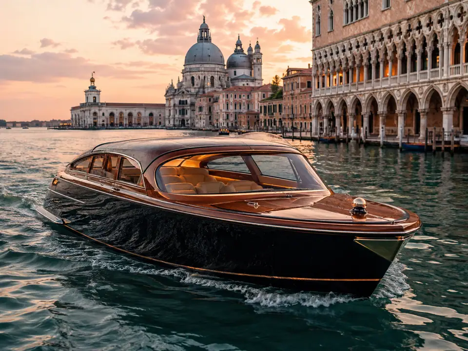 AI-generated fantasy visualization of Venice Water Limousine, a original fantasy selection